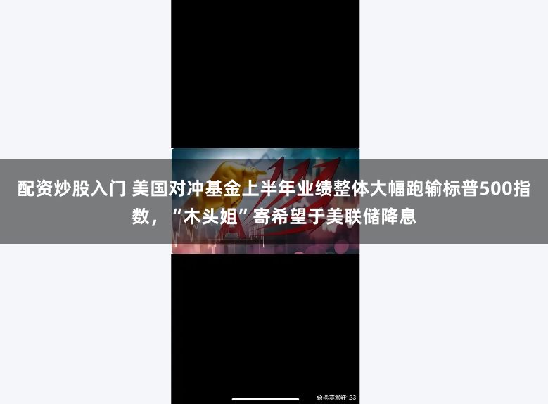 配资炒股入门 美国对冲基金上半年业绩整体大幅跑输标普500指数，“木头姐”寄希望于美联储降息